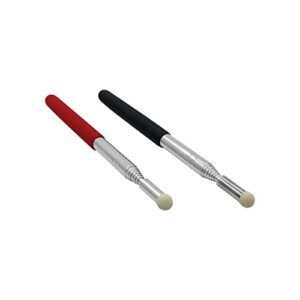 2 PcsTelescopic Teachers Pointer Stick, Extendable Teaching Pointer, Whiteboard Pointer with Felt Head for Teachers, Guides, Coach, Extends to 39''（Red and Black）