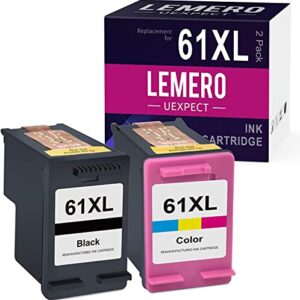 61xl lemerouexpect remanufactured ink cartridge replacement for hp 61xl 61 xl for officejet 4630 2622 4635 envy 5530 4500 4502 5535 deskjet 2540 1010 printer black tricolor