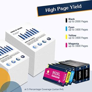 Colorking Remanufactured Ink Cartridges Replacement for HP 952 952XL to use with HP OfficeJet Pro 8710 8720 7740 8210 8740 8715 7720 8216 8725 8730 8702 Printer Ink (2 Black, Cyan, Magenta, Yellow)