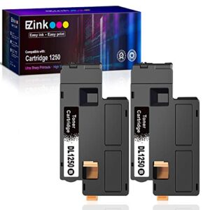 e-z ink (tm) compatible toner cartridge replacement for dell 1250 810wh high yield to use with c1760nw c1765nf c1765nfw 1250 1250c 1350cnw 1355cn 1355cnw laser printer (black, 2 pack)