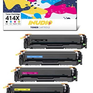 (with Chip) 414X 414A Toner Cartridge 4 Pack Compatible Replacement for HP 414A W2020A 414X W2020X Work with Color Pro MFP M479fdw M454dw M479fdn M454dn M454 M479 Printer (Black Cyan Magenta Yellow)