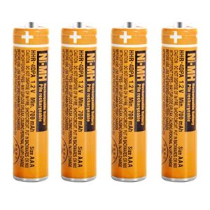 4 pack hhr-4dpa ni-mh rechargeable battery for panasonic 1.2v 700mah aaa battery for cordless phones
