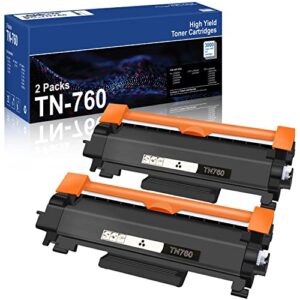 inkox compatible toner cartridge replacement for brother tn760 tn-760 tn730 tn-730 for brother hl-l2350dw hl-l2395dw hl-l2390dw hl-l2370dw mfc-l2750dw mfc-l2710dw dcp-l2550dw (black, 2-pack)