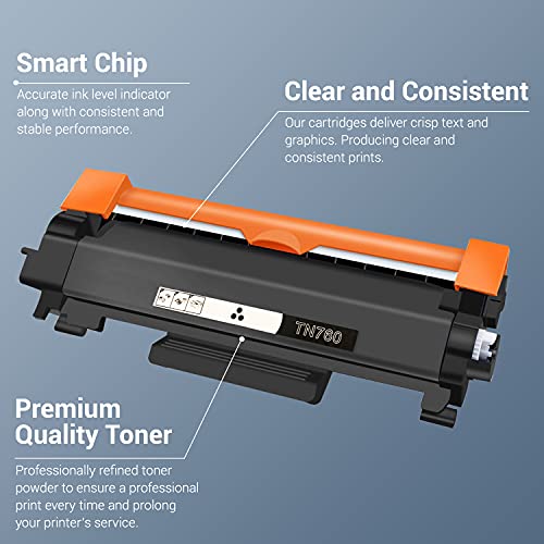 Inkox Compatible Toner Cartridge Replacement for Brother TN760 TN-760 TN730 TN-730 for Brother HL-L2350DW HL-L2395DW HL-L2390DW HL-L2370DW MFC-L2750DW MFC-L2710DW DCP-L2550DW (Black, 2-Pack)