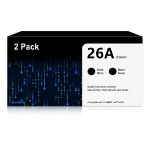 26a toner cartridges black (2-pack) | replacement for hp 26a works with pro m402 series, pro mfp m426 series | cf226a