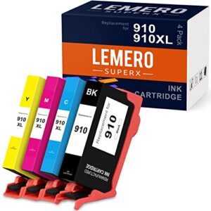 910 ink cartridge lemerosuperx remanufactured ink cartridge replacement for hp 910 910xl 910 xl ink cartridges, for 8022 8025 8035 8028 8020 combo pack