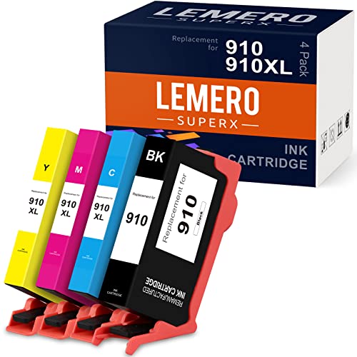 910 Ink Cartridge LemeroSuperx Remanufactured Ink Cartridge Replacement for HP 910 910XL 910 XL Ink Cartridges, for 8022 8025 8035 8028 8020 Combo Pack