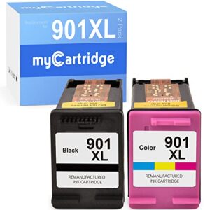mycartridge remanufactured ink cartridge replacement for hp 901 901xl 901 xl work with officejet j4680 j4580 j4550 j4540 j4500 4500 j4660 j4680c g510a (1 black, 1 tri-color)