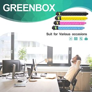 GREENBOX Remanufactured MP C2003 Toner Cartridge Replacement 15,000 Pages High Yield for Ricoh Aficio MP C2003 MP C2503 MP C2004 MP C2504 MP C2003 MP C2503 Printer (1 Black 1 Cyan 1 Magenta 1 Yellow)