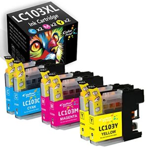 colorprint (6-pack, 2c, 2m, 2y) compatible lc-103xl ink cartridge replacement for brother lc103 lc103xl lc101 used for mfc-j870dw mfc-j470dw mfc-j450dw mfc j4310dw j4410dw j6920dw j475dw printer