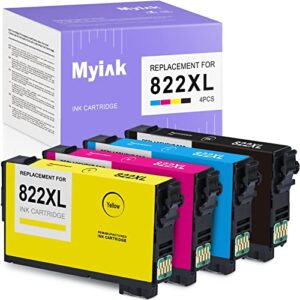 822xl ink cartridge myink remanufactured replacement for epson 822xl 822 use with workforce pro wf-4820 wf-4833 wf-4834 wf-4830 wf-3820 printer