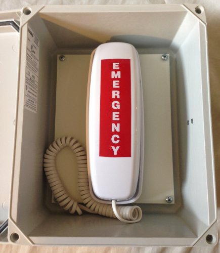 Outdoor Emergency Phone - 911 Only Emergency Land Line Phone System - Weatherproof Call Box