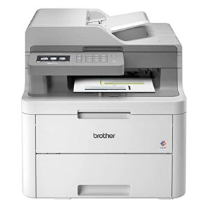 brother mfc-l3710cw compact digital color wireless all-in-one laser printer, print&copy&scan&fax, 19ppm, 250 sheets capacity, 50-sheet adf, 3.7” color ts, wi-fi, usb, bundle with printer cable