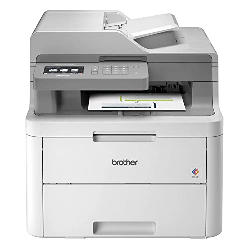 Brother MFC-L3710CW Compact Digital Color Wireless All-in-One Laser Printer, Print&Copy&Scan&Fax, 19ppm, 250 Sheets Capacity, 50-Sheet ADF, 3.7” Color TS, Wi-Fi, USB, Bundle with Printer Cable