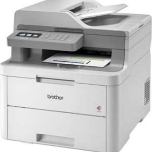 Brother MFC-L3710CW Compact Digital Color Wireless All-in-One Laser Printer, Print&Copy&Scan&Fax, 19ppm, 250 Sheets Capacity, 50-Sheet ADF, 3.7” Color TS, Wi-Fi, USB, Bundle with Printer Cable