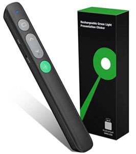 presentation clicker wireless presenter remote powerpoint clicker with green light pointer cat toy, slide advancer ppt clicker for powerpoint presentations remote usb control for mac, laptop,computer