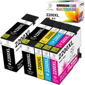 ms deer compatible pgi-2200xl pigment ink cartridges replacement for canon 2200 xl for maxify mb5420 mb5320 mb5120 mb5020 ib4120 ib4020 printers (2 pigment black, 1 cyan, 1 magenta, 1 yellow) 5-pack
