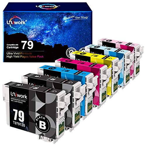 Uniwork Remanufactured 79 Ink Cartridge Replacement for Epson 79 Ink Cartridges use with Artisan 1430 Stylus Photo 1400 Printer (2 Black 1 Cyan 1 Magenta 1 Yellow 1 Light Cyan 1 Light Magenta) 7 Pack