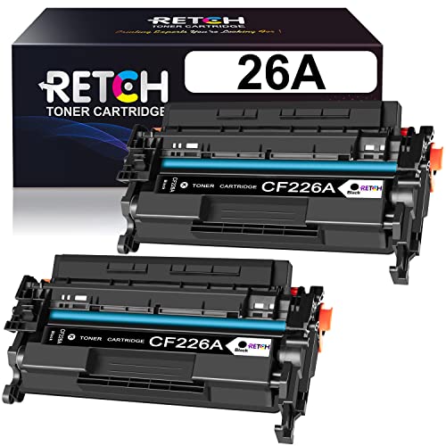 RETCH Compatible Black Toner Cartridges Replacement for HP 26A CF226A 26X CF226X Work with Pro M402dne M402dn M402n M402dw MFP M426fdw M426fdn M426dw (2 Pack)