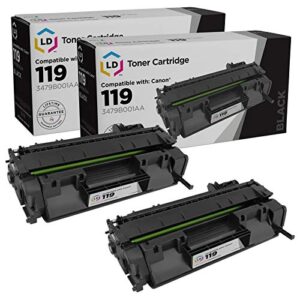 ld products compatible toner cartridge replacement for canon 119 (2 pack – black) for use in lbp251dw, lbp253dw, lbp6300dn, lbp6650dn, lbp6670dn, m6160dw, mf414dw, mf416dw, mf419dw, mf5850dn