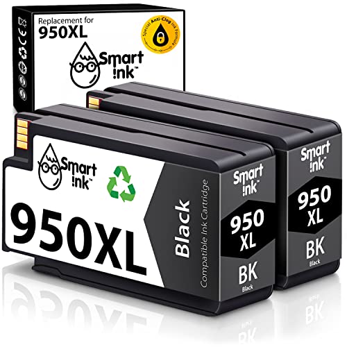 Smart Ink Compatible Ink Cartridge Replacement for HP 950XL 950 XL (Black, 2 Pack Combo) to use with OfficeJet Pro 8600 8610 8620 8600 Plus 8100 8625 8615 8630 8110 8616 8640 8660 251DW 271DW