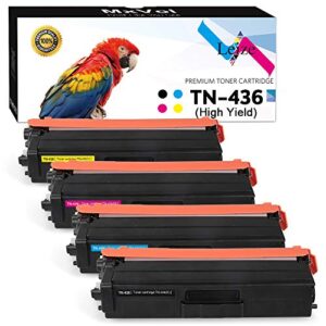 leize compatible brother tn-436 tn436 toner cartridge replacement for tn436bk tn436c tn436m tn436y use for brother hl-l8360cdw mfc-l8900cdw mfc-l8610cdw hl-l8260cdw printer, 4-pack