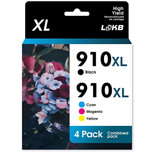 910XL Ink Cartridges for HP Printers Compatible for HP 910XL HP 910 Ink HP Ink 910 Works with HP Officejet Pro 8020 8025e 8028e HP OfficeJet Pro 8035 8025(for HP 910XL Ink Cartridges Combo Pack) 4PK