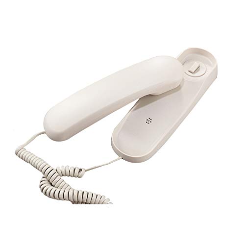 Corded White Wall Phone, TelPal Small Analog Wall Telephone for Seniors Home, Single Line Trimline Landline Phones, No AC Power or Battery Required