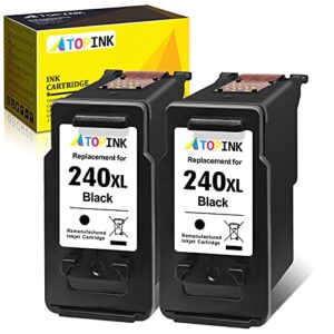 atopink 240xl black ink cartridge, remanufactured ink cartridge 240xl, replacement for canon pg-240xl 240 (2 black) ink compatible to pixma ts5120, mx432, mg3620 mg3222 mg3600 mg2220 mg4220 printers