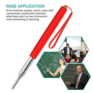 Alcoon 3 Pack Telescopic Teachers Pointer Retractable Handheld Presenter Extendable Classroom Whiteboard Pointer with Lanyard for Teachers, Coach, Presenter, Extends to 39 Inch (Black, Red, Blue)