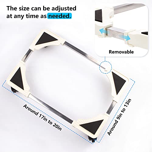 Computer Tower Stand with Wheels Adjustable CPU Stand PC Tower Stand Cart Suitable for Most PC Brackets On The Carpet Floor (White)