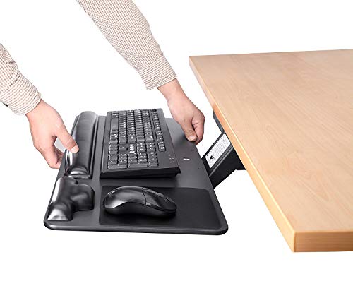 Adjustable Keyboard Tray Ergonomic Design Standard Under Desk Platform Large Space Track CARTMAY