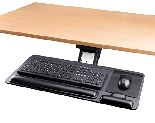 Adjustable Keyboard Tray Ergonomic Design Standard Under Desk Platform Large Space Track CARTMAY