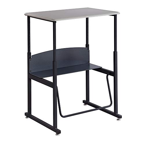 Safco Products AlphaBetter Adjustable-Height Desk, 28" x 20" Standard Desktop, Swinging Footrest Bar