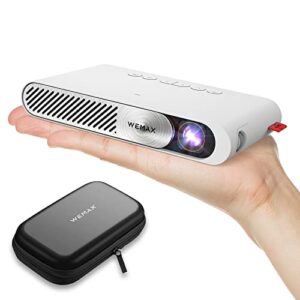 wemax go ultra portable laser projector | mini pocket dlp projectors with wifi | 100 inch image | airplay miracast | auto vertical keystone | compatible with smartphone, hdmi, usb (includes case bag)