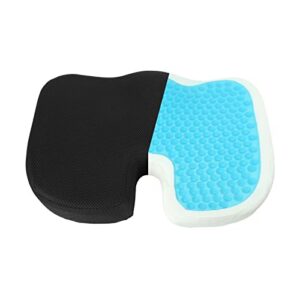 gooeap seat cushion car office chair cooling gel seat cushion- memory foam gel-enhanced, ergonomically & large designed pillow for sciatica, tailbone, coccyx back pain,for office chair, wheelchair,car