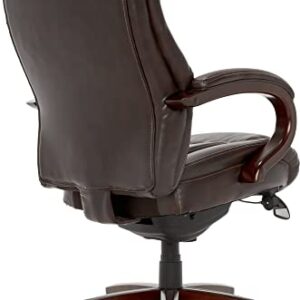 La-Z-Boy Bellamy Bonded Leather Executive Office Chair with Memory Foam Cushions, Brown