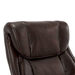 La-Z-Boy Bellamy Bonded Leather Executive Office Chair with Memory Foam Cushions, Brown