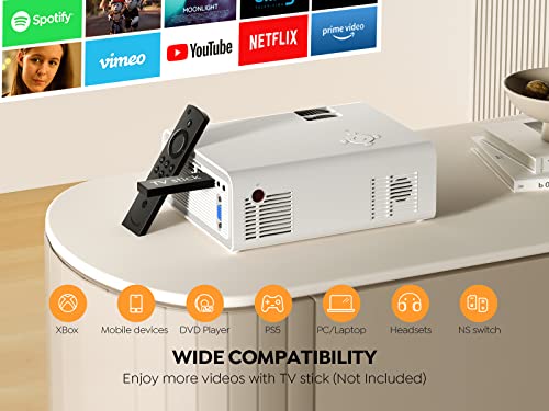 Projector with WiFi and Bluetooth, 9000L Portable Movie Projector 5G WiFi 1080P 4K Support, YABER V5 Mini Home Theater Projector with Tripod and Bag Compatible with Phone HDMI PC TV Stick