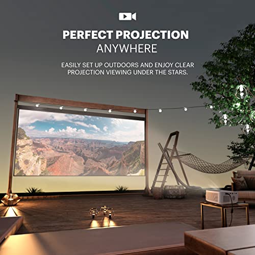 KODAK FLIK X10 Full HD Multimedia Projector Kit | 1080p Mini Compact Portable Home Theater System Bundle with 100” Projection Screen, Remote Control, Tripod Stand, HDMI Cable, Hooks & Carry Case