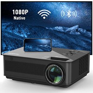 native 1080p wifi projector – outdoor movie projector, fangor bluetooth projector 4k-supported video projector, compatible with phones, laptops, dvd, hdmi, usb