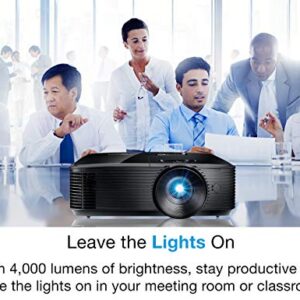 Optoma W400LVe WXGA Professional Projector | 4000 Lumens for Lights-on Viewing | Presentations in Classrooms & Meeting Rooms | Up to 15,000 Hour Lamp Life | Speaker Built in