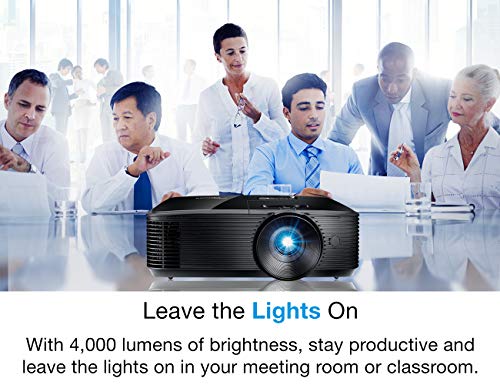 Optoma W400LVe WXGA Professional Projector | 4000 Lumens for Lights-on Viewing | Presentations in Classrooms & Meeting Rooms | Up to 15,000 Hour Lamp Life | Speaker Built in