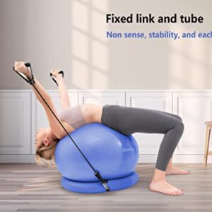 HBselect Exercise Ball Chair &Anti-Slip Stability Base & Resistance Bands, Extra Thick Anti Burst Swiss Gym Ball for Yoga, Pilates, Birthing Pregnancy