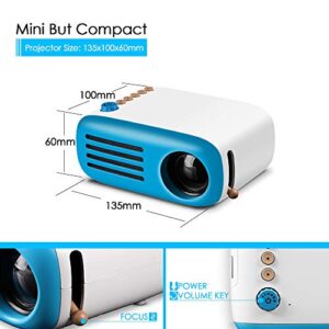 GooDee Mini Projector, LED Pico Projector, Pocket Video Projector Support HDMI Smartphone PC Laptop USB for Movie Games