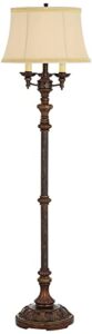 barnes and ivy traditional italian standing floor lamp candelabra style 4-light 64.5″ tall bronze brown gold bell shade with trim decor for living room reading house bedroom family home