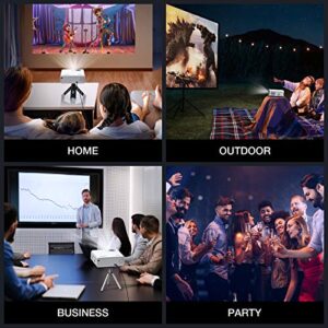 Projector, GooDee WiFi Mini Projector with Projector Screen, 7000L Synchronize Wireless Video Projector LED 1080p Full HD, Portable Home Movie Projector Support TV Stick/DVD/USB, iOS/Android Phone