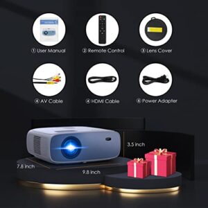 HD 1080P Outdoor Projector, 300ANSI Portable Home Projector, XOPPOX Portable Mini Projector Native 1080P Movie Projector Compatible with HDMI, USB, Laptop, iOS & Android Smartphones