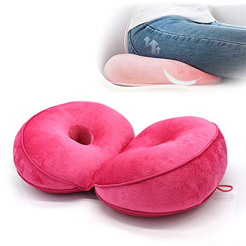 XJZHANG Dual Comfort Cushion Lift Hips Up Seat Pad Cushions, Posture Correction Orthopedic Coccyx for Sciatica Tailbone Hip Pain Relief Fits in Car, Home Office