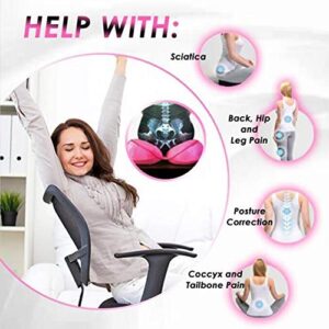 XJZHANG Dual Comfort Cushion Lift Hips Up Seat Pad Cushions, Posture Correction Orthopedic Coccyx for Sciatica Tailbone Hip Pain Relief Fits in Car, Home Office